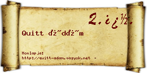 Quitt Ádám névjegykártya