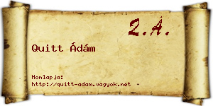 Quitt Ádám névjegykártya
